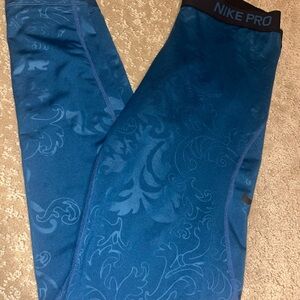 Nike Pro Blue Patterned Leggings